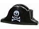 2528pb01-11G Ronde hoed (Piraten enz) met doodshoofd zwart gebruikt *0L0000
