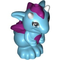 26090pb01-156 Drakenbaby nieuwe type magenta buik (Miku) blauw, middenazuur NIEUW *0D000