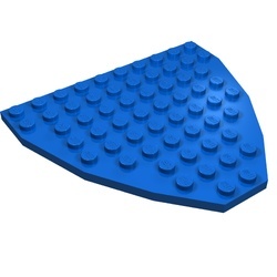 2621-7G Boegplaat 9x10 blauw gebruikt *