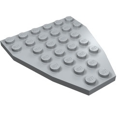 2625-86G Boegplaat 7x6 zonder inham zijkant grijs, licht (blauwachtig) gebruikt *3D0000