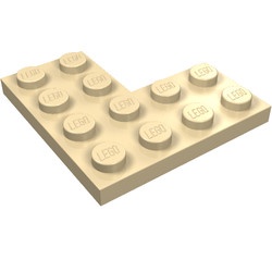 2639-2G Platte plaat 4x4 hoek crème gebruikt *1L227