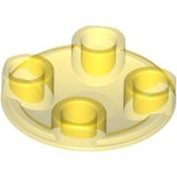2654-19 Platte plaat 2x2 rond afgeronde bodem transparant geel NIEUW *1B148