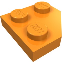 26601-4 Wig plaat 2x2 afgekapt hoekje oranje NIEUW *1B353
