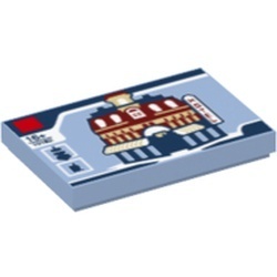 26603pb001-105 Tegel 2x3 LEGO Creator Expert Set 10182 Café blauw, lichthelder NIEUW *0L0000