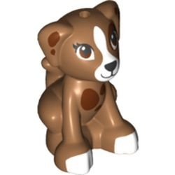 27986pb02-150 Hond, Labrador, zittend met witte vlekken caramel, midden NIEUW *0D000