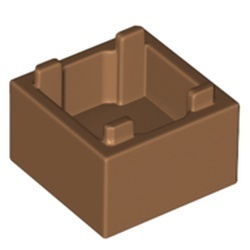 2821-150 Box laag 2x2x1 met verhoogde bodem caramel, midden NIEUW *5K000