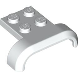 28326-1 Spatbord recht met gebogen kanten, plaat 2x2 wit NIEUW *0B001