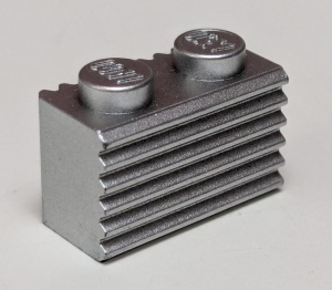 2877-67 Steen met grill horizontaal/andere kant verticaal zilver, metallic NIEUW *1B041