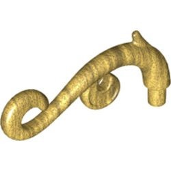 28870-115 Plantensteel/sierstuk gebogen met blaadje goud, parel NIEUW *0L0000
