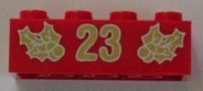 3001pb064-5G Steen 2x4 kerstster en nummer 23 rood gebruikt *5V12-06