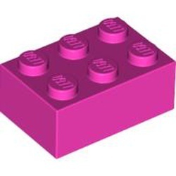 3002-47G Steen 2x3 roze, donker gebruikt *1A057