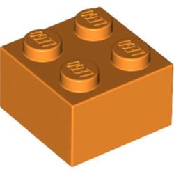 3003-4G Steen 2x2 oranje gebruikt *1A053