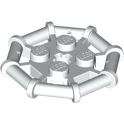 30033-1G Platte plaat 2x2 met 8-kantig frame wit gebruikt *1L0327