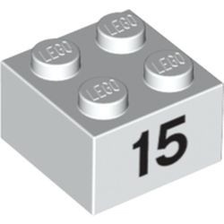 3003pb049-1 Steen 2x2 opdruk 15 wit NIEUW *5K0000