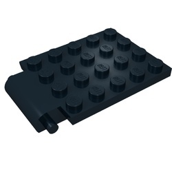 30042-11G Platte plaat 4x5 met scharnier (kort) Valluik voor trapgat zwart gebruikt *3R0000