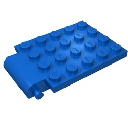 30042-7G Platte plaat 4x5 met scharnier (kort) Valluik voor trapgat blauw gebruikt *3R0000