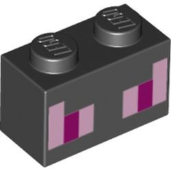 3004pb124-1G Steen 1x2 Minecraft Ender Dragon Ogen zwart gebruikt *5V02-13