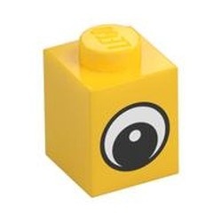 3005pb011-3 Steen 1x1 oog met pupil geel NIEUW *