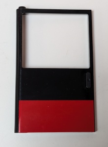 30073pb02-11G Deur 1x6x8 links met rood vlak (sticker) - Set 5571 zwart gebruikt *5S081