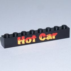 3008pb002-11G Steen 1x8 HOT CAR zwart gebruikt *5V08-08