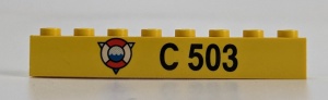 3008pb034-3G Steen 1x8 Kustwacht C503 geel gebruikt *5V08-05