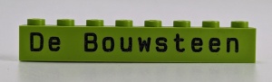 3008pb091-34G Steen 1x8 De Bouwsteen lime gebruikt *5V08-10