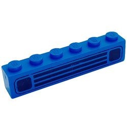 3009p01-7G Steen 1x6 zwarte grille blauw gebruikt *5V06-09