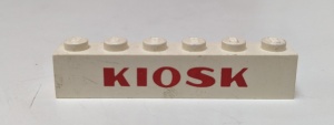 3009pb034-1G Steen 1x6 KIOSK in rode, dikke letters wit gebruikt *5V06-03