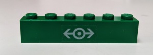 3009pb136-6G Steen 1x6 Treinsymbool (Sticker) groen gebruikt *5V06-12