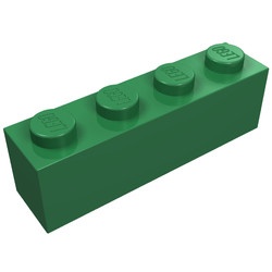 3010-6G Steen 1x4 groen gebruikt *1A018