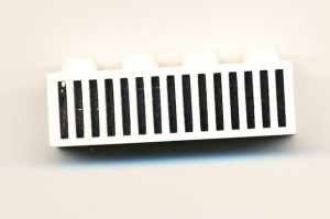 3010p04-1G Steen 1x4 met 15 zwarte streepjes wit gebruikt *5V04-01