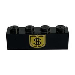 3010pb017-11G Steen 1x4 met dollar teken zwart gebruikt *5V04-18
