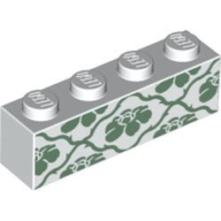 3010pb191-1 Steen 1x4 met zandgroen behang (set 76052) wit NIEUW *0K0000