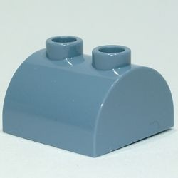 30165-55 Steen 2x2 halfronde kop, 2 noppen bovenop blauw, zandkleurig NIEUW *1B075