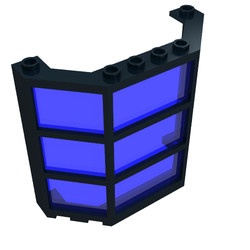 30185c03-11G Erker 3x8x6 met lichtblauw getint glas zie ook 30181 zwart gebruikt *