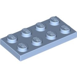3020-105 Platte plaat 2x4 blauw, lichthelder NIEUW *1B205