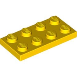 3020-3G Platte plaat 2x4 geel gebruikt *1B364