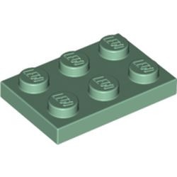 3021-48 Platte plaat 2x3 groen, zandkleurig NIEUW *1B202