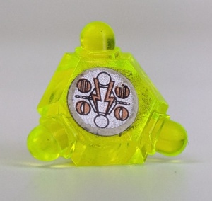 30213pb01-16G Rots 2x2 Kristal 3-puntig met Insectoids patroon transparant, neongroen gebruikt *1E020
