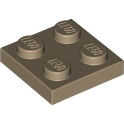 3022-69 Platte plaat 2x2 crème,donker NIEUW *1B198