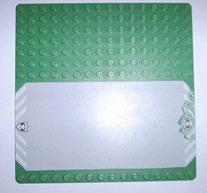 30225pb01-6G Basisplaat 16x16 met weg en politie- badges groen gebruikt *4T000