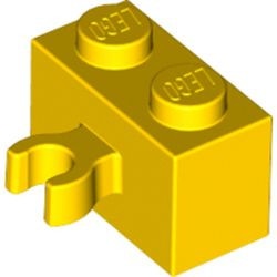 30237-3G Steen aangepast 1x2 met clip geel gebruikt *1L042