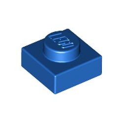 3024-7G Platte plaat 1x1 blauw gebruikt *1B366