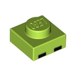 3024pb005-34 Platte plaat 1x1 met zwarte lijnen (Minecraft Zombie ogen) lime NIEUW *5S060