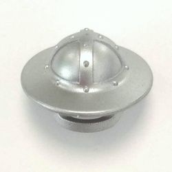 30273-67 Ridderhelm rond met brede rand zilver, metallic NIEUW *0L0000