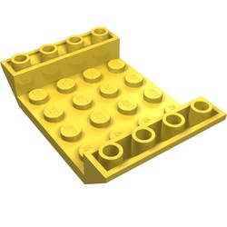 30283-3G Omgekeerde dakpan 45 graden 4x6 dubbel met 4x4 uitsnede geel gebruikt *1D014