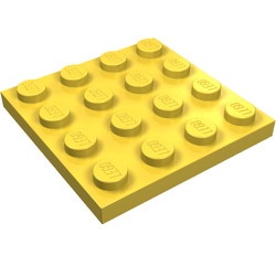 3031-3G Platte plaat 4x4 geel gebruikt *1A037