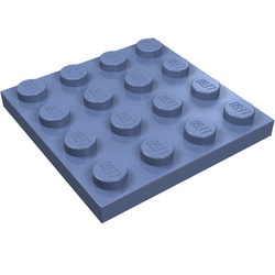 3031-55G Platte plaat 4x4 blauw, zandkleurig gebruikt *1A037