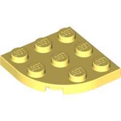 30357-103 Platte plaat 3x3 afgeronde hoek geel, lichthelder NIEUW *1B234