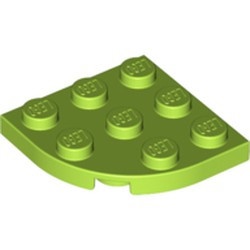 30357-34 Platte plaat 3x3 afgeronde hoek lime NIEUW *1B234
